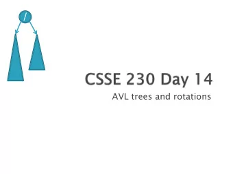 /  AVL trees and rotations  Q1  Q1  Operations (insert, delete, search) are  O(height)  Tree