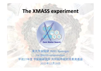 The XMASS experiment  YANG, Byeongsu for XMASS collaboration  27