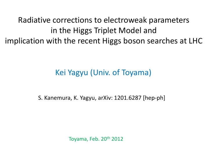 radiative corrections to electroweak parameters in the