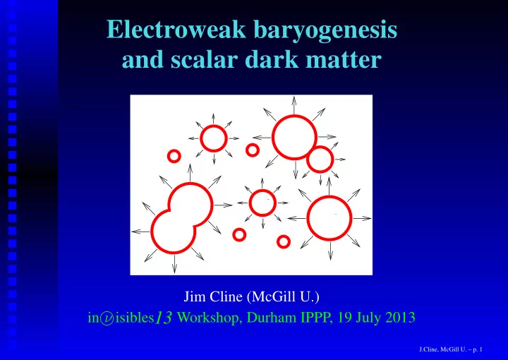 electroweak baryogenesis and scalar dark matter