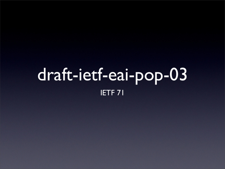 draft ietf eai pop 03