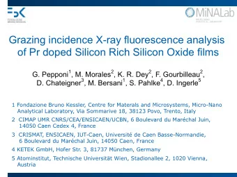 Grazing incidence X-ray fluorescence analysis  of Pr doped Silicon Rich Silicon Oxide films G.