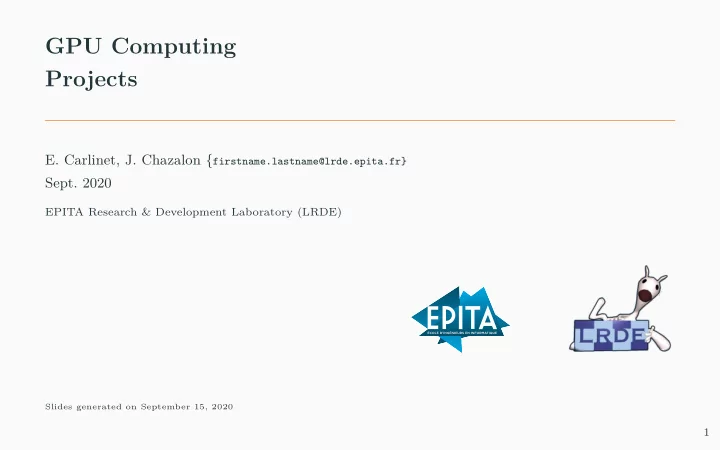 gpu computing projects
