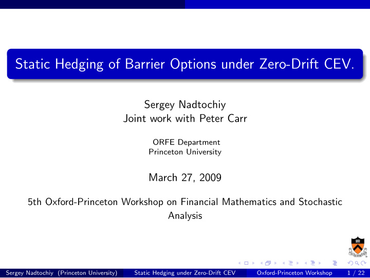 static hedging of barrier options under zero drift cev