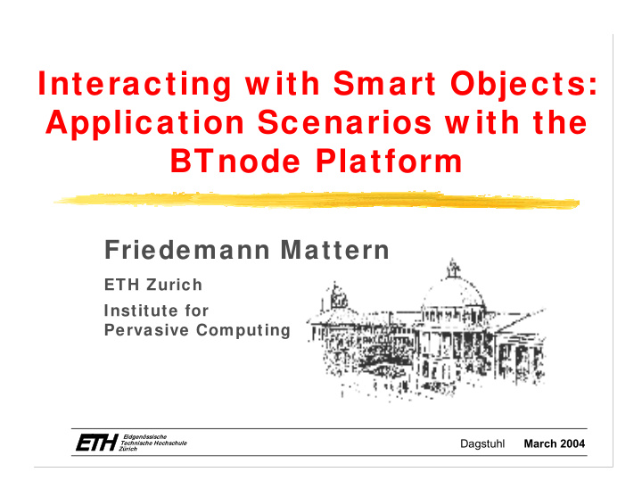 interacting w ith smart objects application scenarios w
