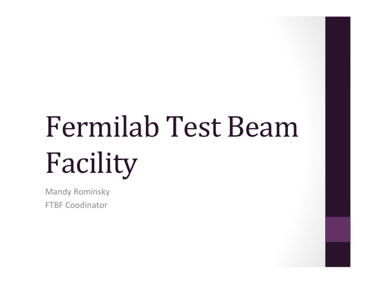 fermilab test beam facility