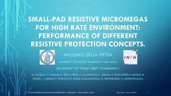 PERFORMANCE OF DIFFERENT  RESISTIVE PROTECTION CONCEPTS.  MASSIMO DELLA PIETRA  UNIVERSITY OF