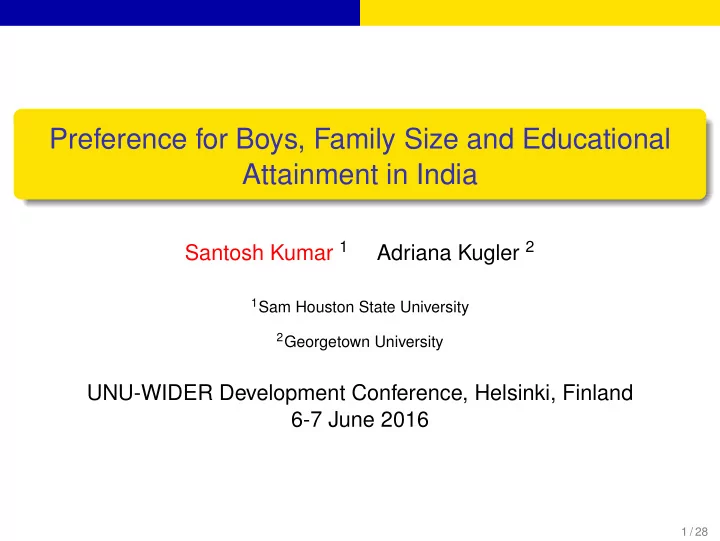 preference for boys family size and educational