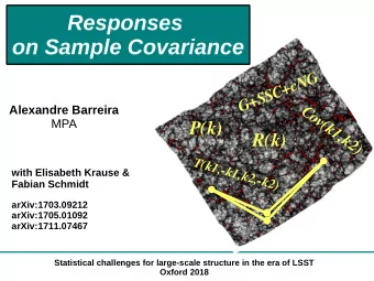 Responses  on Sample Covariance  G+SSC+cNG  Cov(k1,k2)  Alexandre Barreira  MPA  P(k)  R(k)  T  (
