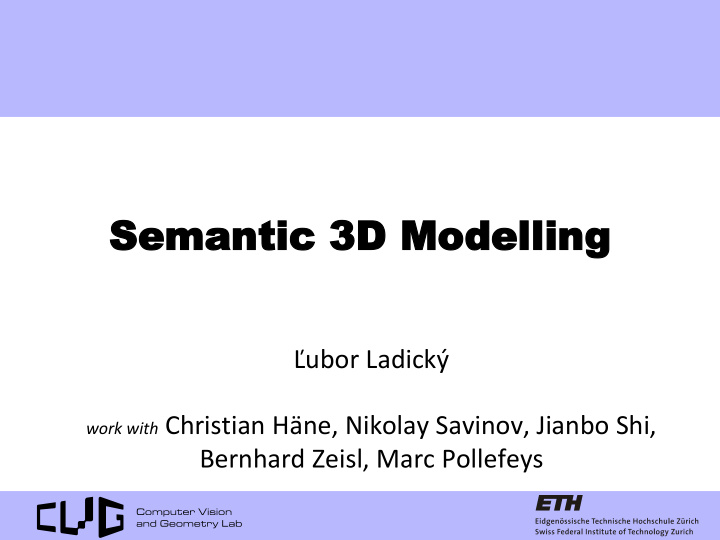 sem semantic 3d modelling antic 3d modelling