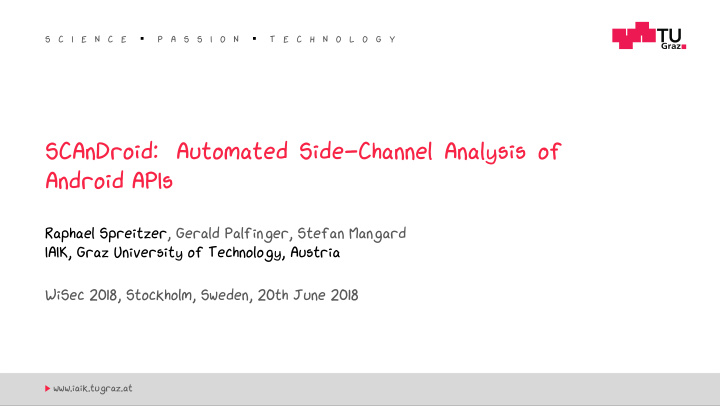 scandroid automated side channel analysis of android apis