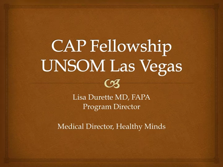 lisa durette md fapa program director medical director
