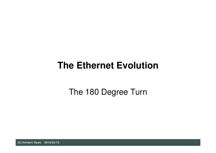 the ethernet evolution