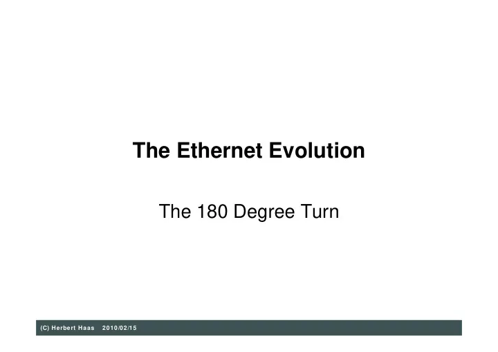 the ethernet evolution