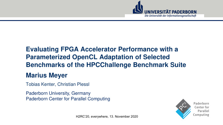 parameterized opencl adaptation of selected