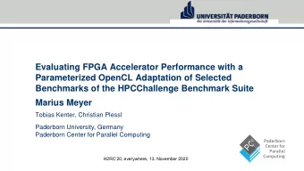 Parameterized OpenCL Adaptation of Selected  Benchmarks of the HPCChallenge Benchmark Suite  Marius