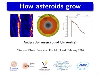 How asteroids grow  Anders Johansen (Lund University)  Star and Planet Formation For All,