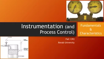Instrumentation - Course Information  Department of Electrical Engineering  Instructor: Fariborz