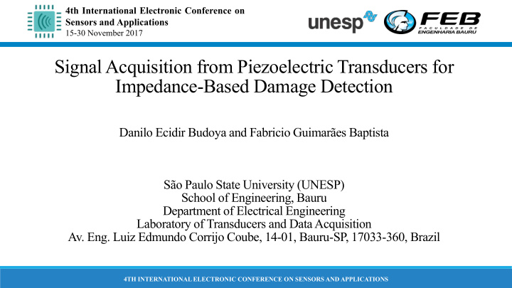 signal acquisition from piezoelectric transducers for