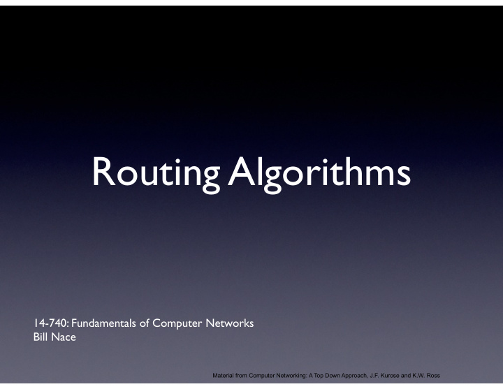 routing algorithms