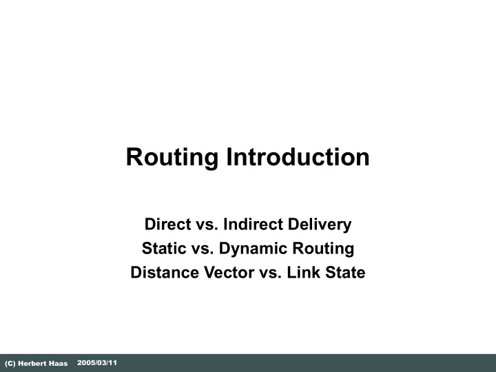 routing introduction