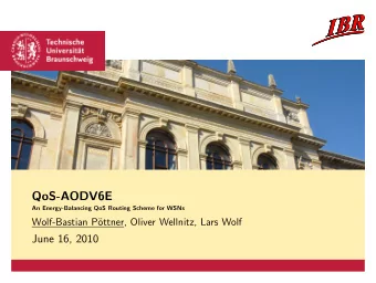QoS-AODV6E  An Energy-Balancing QoS Routing Scheme for WSNs  Wolf-Bastian P  ottner, Oliver