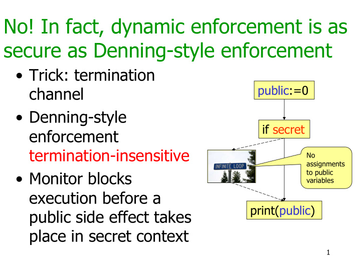 no in fact dynamic enforcement is as secure as denning
