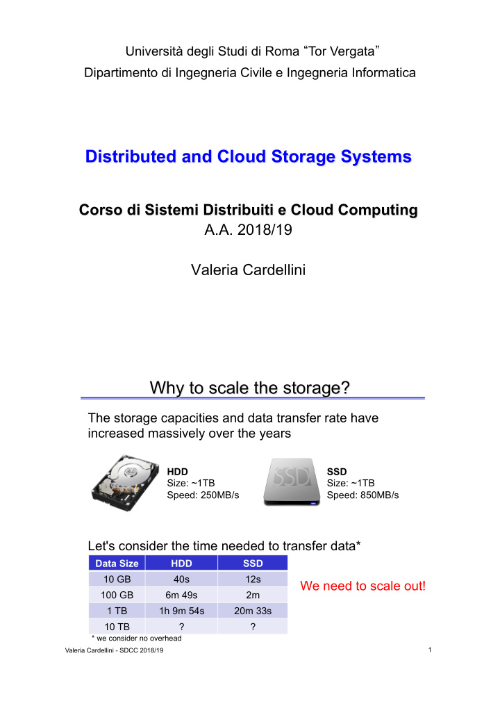 distributed and cloud storage systems