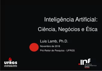 Inteligncia Artificial:  Cincia, Negcios e tica  Luis Lamb, Ph.D.  Ttulo do captulo