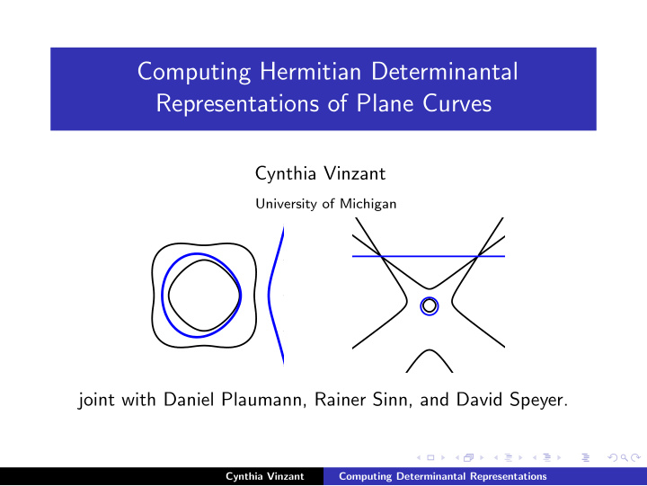 computing hermitian determinantal representations of