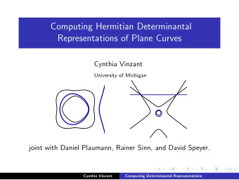 Computing Hermitian Determinantal  Representations of Plane Curves  Cynthia Vinzant  University of