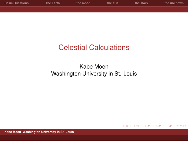 celestial calculations