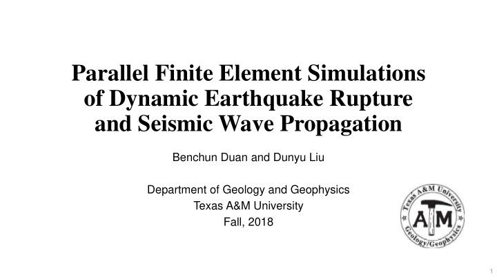 parallel finite element simulations