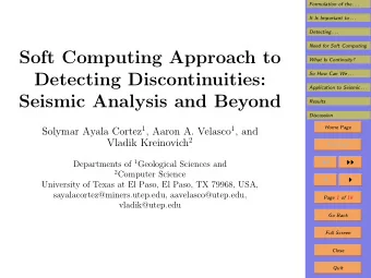 Soft Computing Approach to  What Is Continuity?  Detecting Discontinuities:  So How Can We . . .