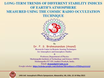 LONG-TERM TRENDS OF DIFFERENT STABILITY INDICES  OF EARTHS ATMOSPHERE  MEASURED USING THE COSMIC