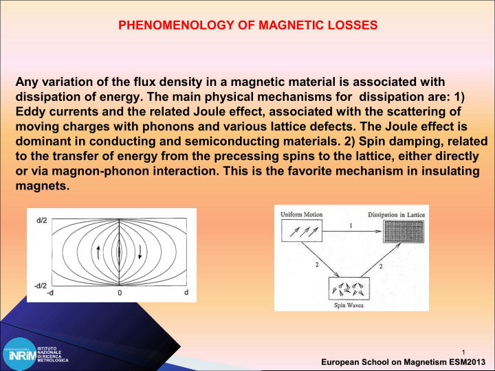 phenomenology of magnetic losses any variation of the
