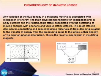 PHENOMENOLOGY OF MAGNETIC LOSSES  Any variation of the flux density in a magnetic material is