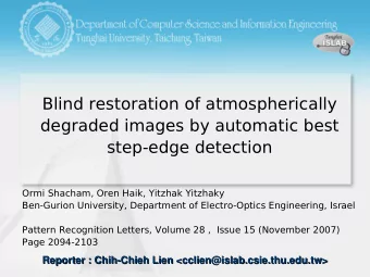 Blind restoration of atmospherically  degraded images by automatic best  step-edge detection  Ormi