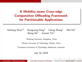 A Mobility-aware Cross-edge  Computation Offloading Framework  for Partitionable Applications