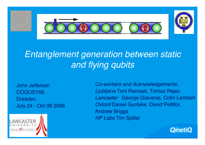 entanglement generation between static and flying qubits