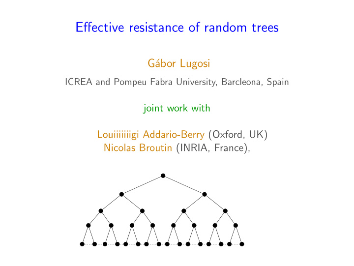 effective resistance of random trees
