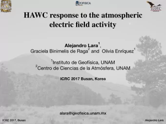HAWC response to the atmospheric  electric field activity 1 ,  Alejandro Lara 2 and  Olivia