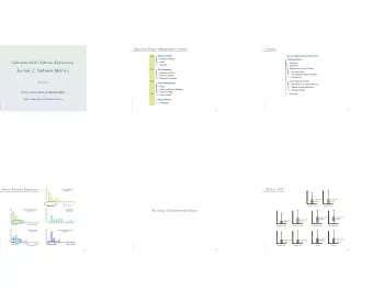 Lecture 2: Software Metrics  Excursion: Scales  Deadlines and Costs  Some