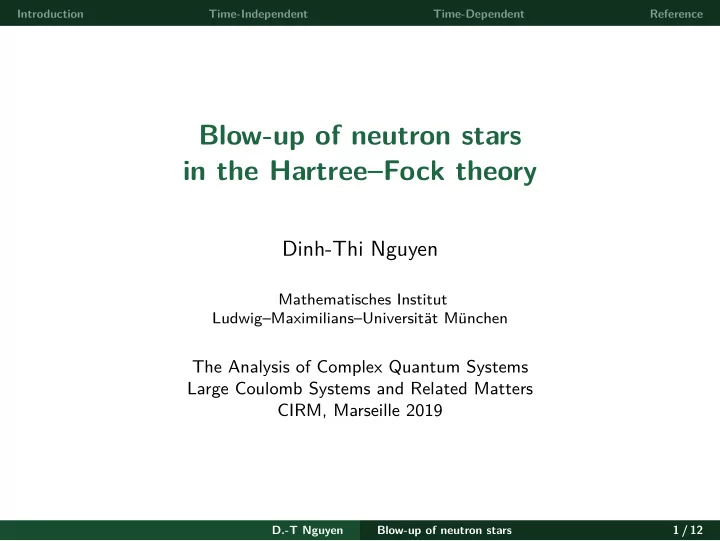 blow up of neutron stars in the hartree fock theory