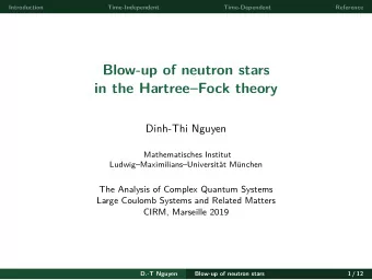 Blow-up of neutron stars  in the HartreeFock theory  Dinh-Thi Nguyen  Mathematisches Institut