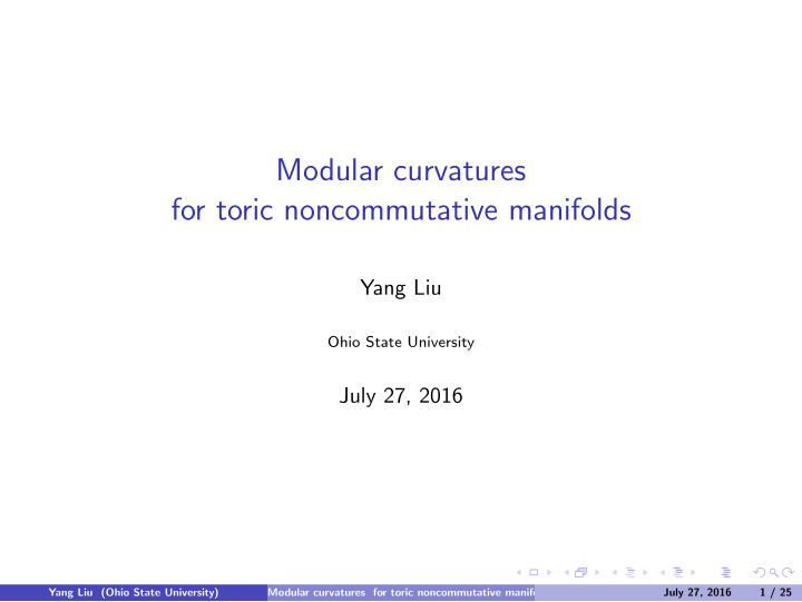 modular curvatures for toric noncommutative manifolds