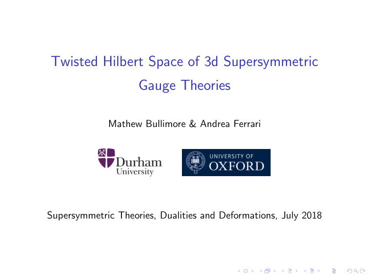 twisted hilbert space of 3d supersymmetric gauge theories