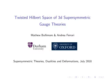 Twisted Hilbert Space of 3d Supersymmetric  Gauge Theories  Mathew Bullimore &amp; Andrea Ferrari