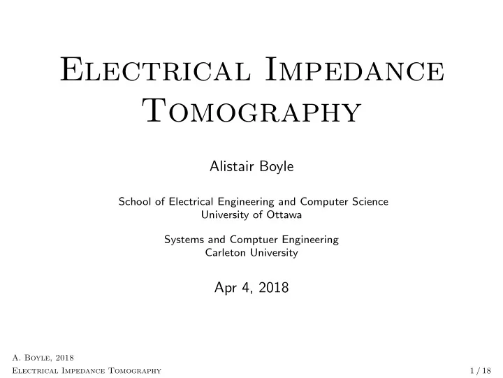 electrical impedance tomography