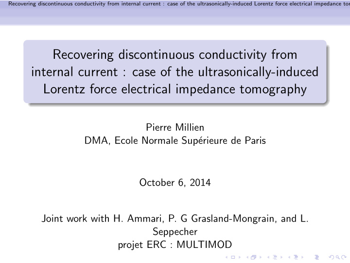 recovering discontinuous conductivity from internal